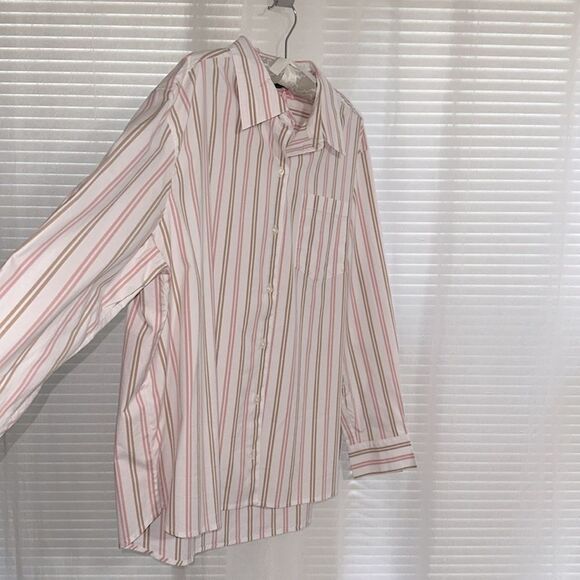 Vineyard Vines XS-XL White Pink Stripes Oversized Poplin Button Down Shirt - Picture 11 of 16